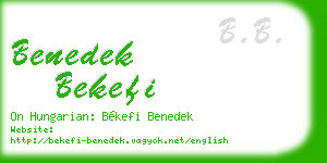 benedek bekefi business card