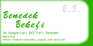 benedek bekefi business card